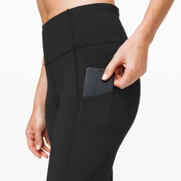 Lululemon Fast And Free High Rise Crop II Legging 24" Non Reflective Black 4 - Picture 2 of 8